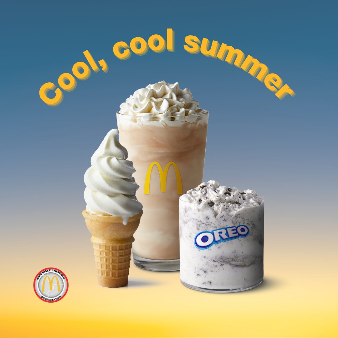 tristatemcd's tweet photo. Here’s the scoop: Summer has never tasted so cool 😎🍦 #IceCream #MilkShake #McFlurry #Mcdonalds https://t.co/crd0vBZrTi