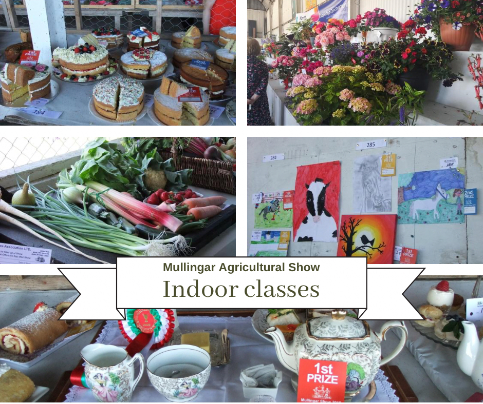 Indoor Classes for Adults and Children.
🧁Home Cookery
🎨Art
📸Photography
🪡Crafts 
🌺Horticulture 
🫙Preserves 
See our website for more details and entries. 
#MullingarAgriculturalShow #Mullingar #Photography #Baking #Art #HomeProduce #FlowerArranging #knitting #Needlework
