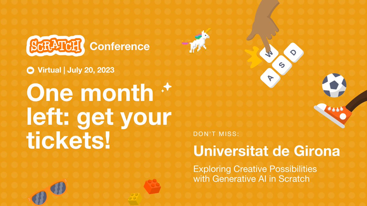 #ScratchConference is next month! Do you have your tickets? Don’t miss your chance to explore AI with @univgirona, connect with educators and thought leaders from around the world, and more! Check out the full agenda and get your tickets today: hopin.com/events/scratch…