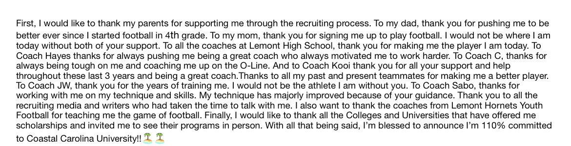 110% Committed @lemont_football @williehayes47 @C4eliteJ @CoachSaboFIST @GPocic @theOTEFshow @Coachtimbeck @CoachDWarehime @CoachDieudonne @KyleWSteinhoff @CoachTTrickett @EDGYTIM @AllenTrieu @LemontHornetsFC #BallAtTheBeach #OLP #2THECO4ST