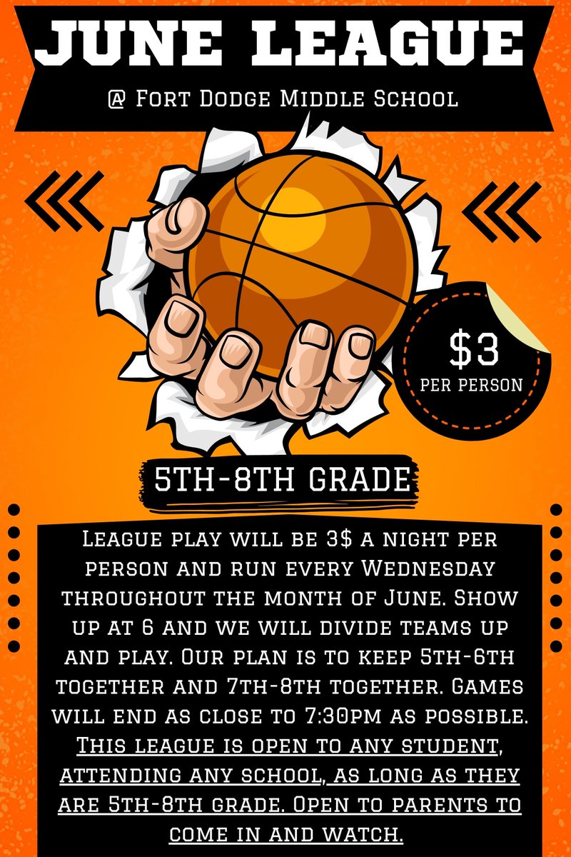 FDCSD's tweet photo. 5-8 grade June League games will be played at FDSH this week (June 21) instead of #FDMS due to work happening at the middle school. We look forward to seeing our ball players at the high school tomorrow night. #proud2bFD #FDCSD https://t.co/hOKj00TFl0