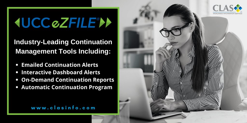 Continuation Management Made Easy! Never miss another Continuation filing with UCC eZFILE® PRO’s industry-leading Continuation Management tools.   >> Request a System Demo Today! hubs.la/Q01Tn4_t0 
#banking #lending #creditrisk