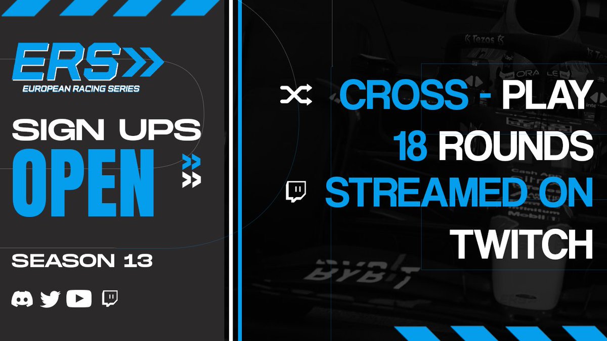 EuropeanSeries's tweet photo. ✍️SEASON 13 SIGN UPS NOW OPEN👀

Sign-ups are now open for Season 13 of ERS F1! 🔥

Join the discord and fill in the form: https://t.co/QdfPeNzG8k 

#EuropeanSeries #F123 https://t.co/19o0HPBKGC