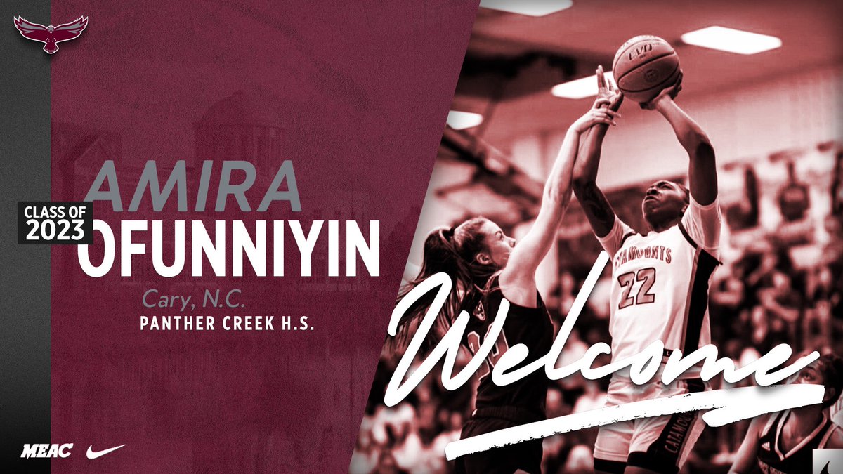 UMESWomensHoops's tweet photo. Welcome Amira Ofunniyin! Amira comes to us from Cary N.C. She is a 6-0 forward who won a state championship at Panther Creek High School #Welcome https://t.co/bhhzmjBKjq