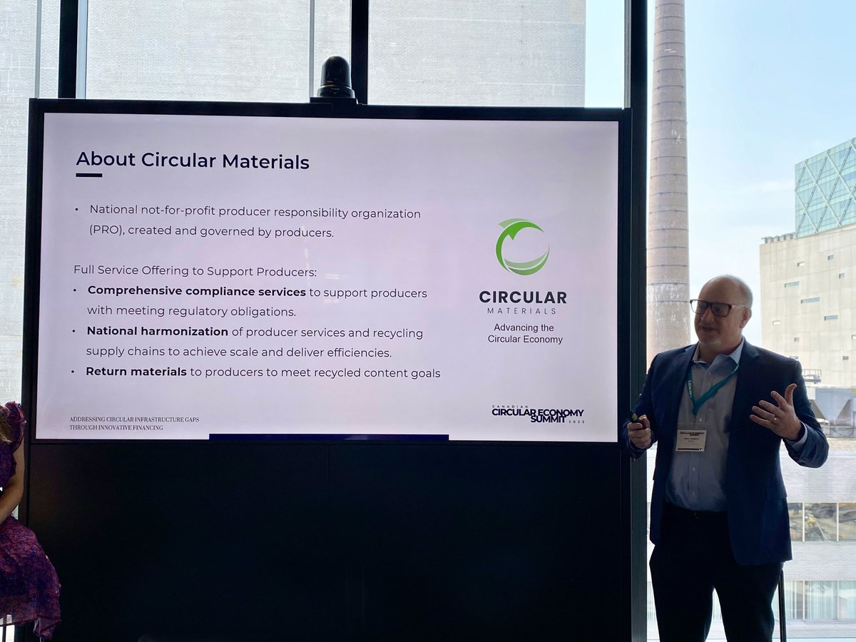 Circular Materials (@circmaterials) on Twitter photo Today at the #CanadianCircularEconomySummit our CEO <a href="/AllenLangdon/">Allen Langdon</a> joined a panel to discuss how Circular Materials is forming strategic partnerships and developing innovative solutions to address recycling infrastructure gaps.
#CanadianCircularEconomySummit #CircularFuture Today at the #CanadianCircularEconomySummit our CEO <a href="/AllenLangdon/">Allen Langdon</a> joined a panel to discuss how Circular Materials is forming strategic partnerships and developing innovative solutions to address recycling infrastructure gaps.
#CanadianCircularEconomySummit #CircularFuture