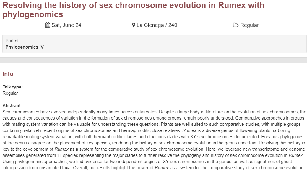 Come see my #Evol2023 talk on Saturday on Rumex phylogenomics!
