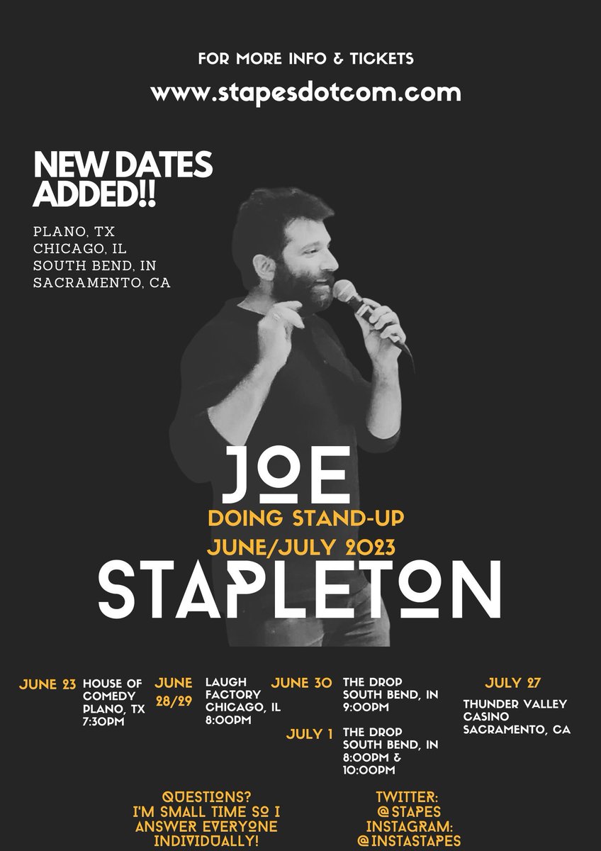 Updated with some new cities for June/July: