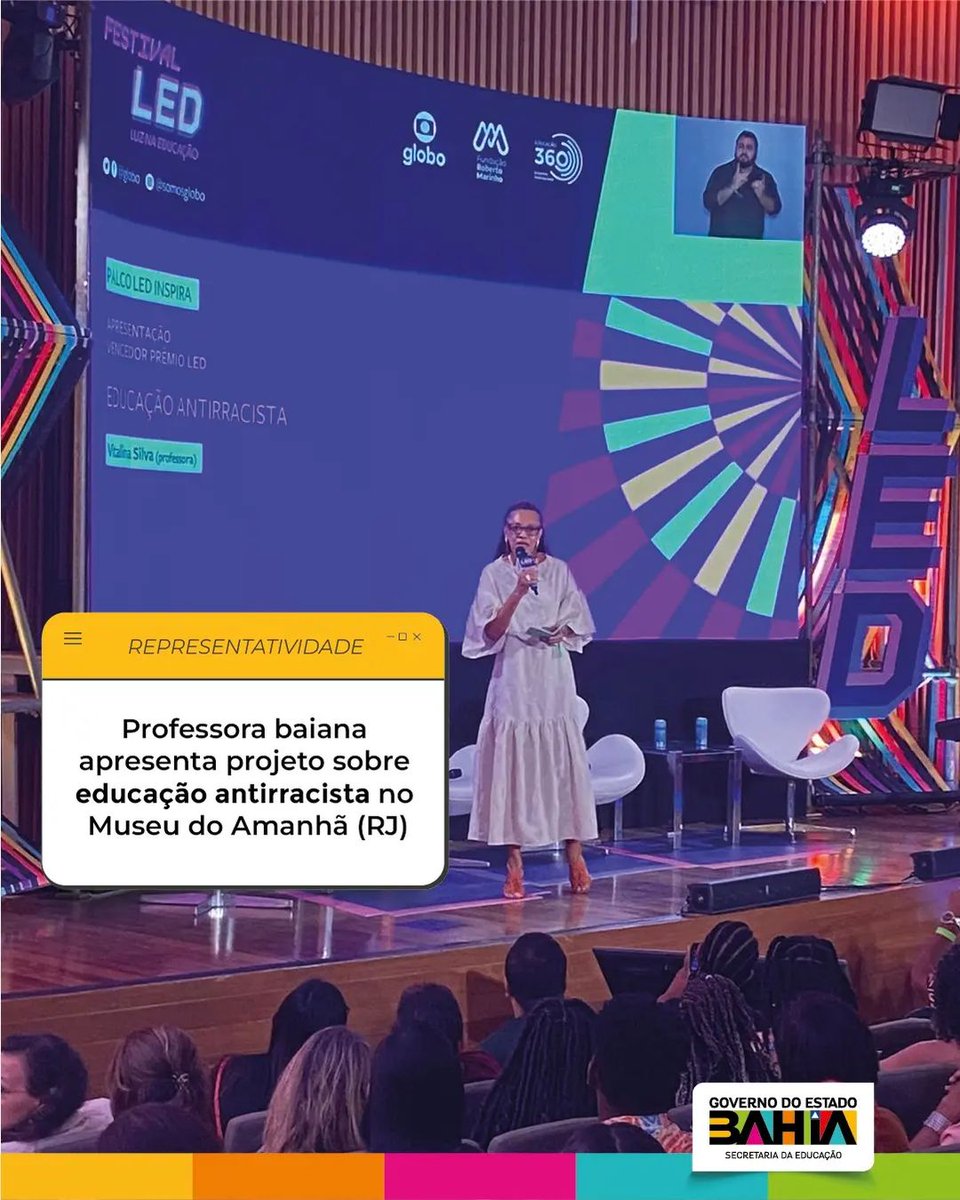 SepromiBa's tweet photo. Professora baiana apresenta projeto sobre educação antirracista no Rio de Janeiro😍📖✍🏾
Saiba mais: https://t.co/ZwjvLE41jl https://t.co/KHu6w0tGbg