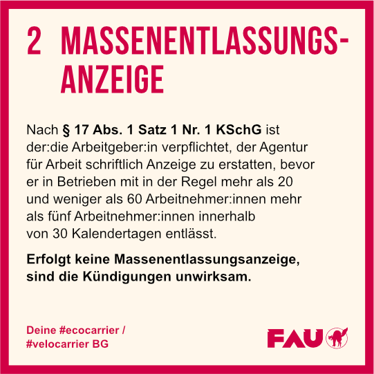 Kenn deine Rechte! Was passiert wenn eine Massenentlassungsanzeige fehlt? #YourDamnRights #ecocarrier #velocarrier