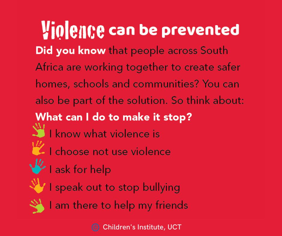 #children in #SouthAfrica are exposed to violence daily. Witnessing or experiencing violence increases the risk of a child developing #mentalhealth problems.

Let’s #worktogether to change this.

📷: @CIatUCT