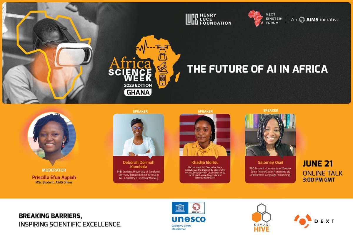 #UpcomingEvent #ASW2023 #Ghana Day 2 promises to be very exciting! From any part of the world you can join us online at 3:00 PM GMT, as we bring on board female experts to unravel, 'The Future of AI in Africa!' Register to attend via: forms.gle/3zNFhJ961HGmL3… Don't miss out!