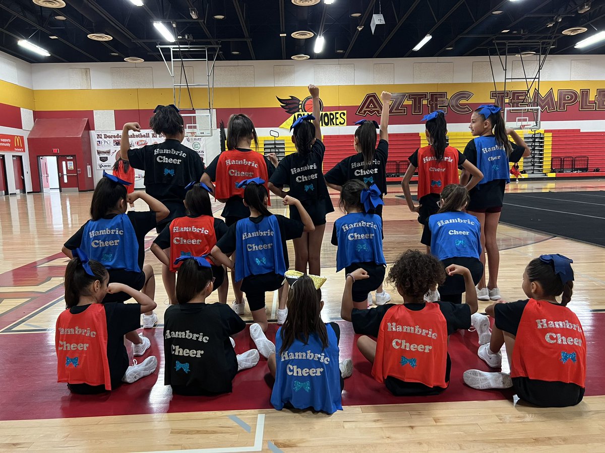 gayala_JHS's tweet photo. Day 2 of cheer camp for our elementary squad at El Dorado. @JHambric_K8 #TeamSISD https://t.co/7kUJNlnBfL