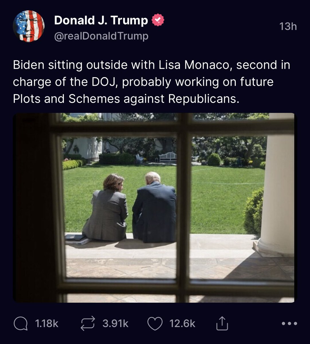 @mmpadellan Trump keeps giving lessons on how to fail at propaganda, smear tactics. He posted this on Truth Social. It's a photo from 2013, when Biden was VP. But he's misconstruing it as now, to create an illusion of meddling. He's a serial liar. #TrumpisaNationalDisgrace #TrumpIsGuilty