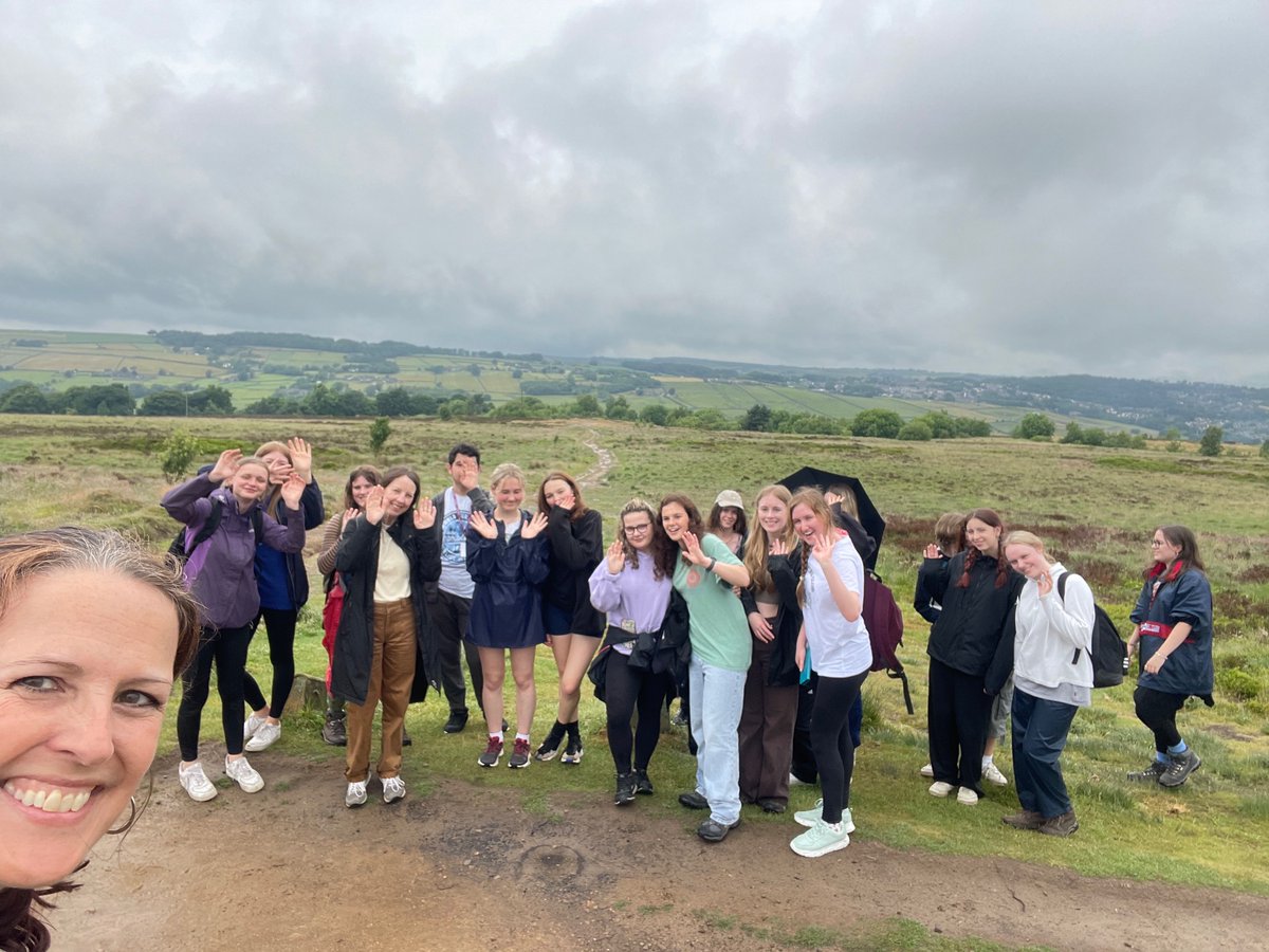 cathy_savage's tweet photo. Glorious afternoon exploring Bronte country with @Heathfield_CC @heathfield_6th Lit students. It stopped raining and we made it to the Heights! π₯Ύ β
οΈ π§οΈ #ambition #superstars #Englishisbrilliant #literaturematters #triptastic https://t.co/m4617lwhkD