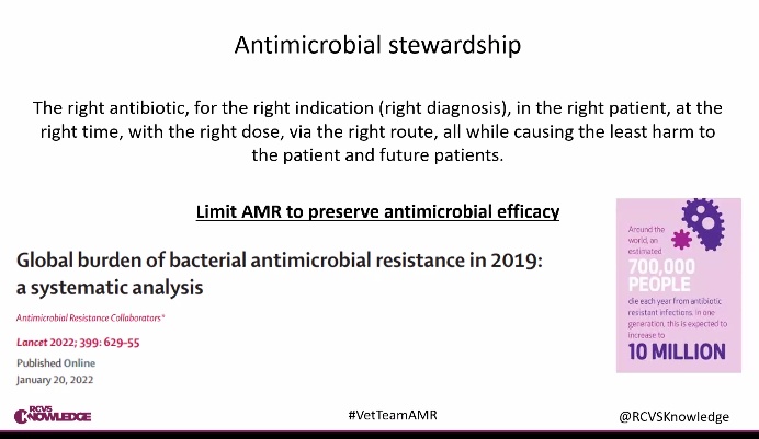 Fantastic to see online launch of <a href="/RCVSKnowledge/">RCVS Knowledge</a> #VetTeamAMR for companion animals <a href="/AllertonFergus/">Fergus Allerton</a> &amp; <a href="/savsnet/">Animal Surveillance</a>- a brilliant collaboration with so many colleagues including <a href="/RUMA_UK/">RUMA Alliance</a> 
👏👏👏