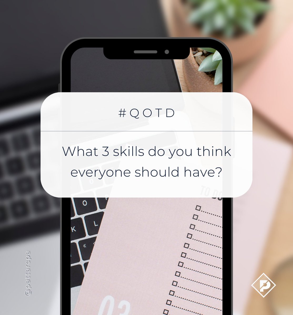PattarCPA's tweet photo. If there were three mandatory skills for everyone in your industry, what would they be? 👀 Tell us in the comments! 💬

#choosepattar 🔹

#indianapolis #indianapolisindiana #indy #qotd #questionoftheday https://t.co/9DQs8ncUtA