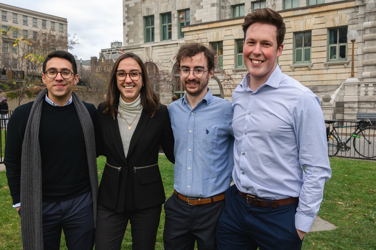 MaxBellSchool's tweet photo. Following the large-scale development of #5G and the evolving generations of network, Max Bell students Fred-William Mireault, German Arango Ibarra, Dominique Garreaud, and Ben Hooker are helping @MTL_Ville  in implementing best practices with guidance from coach John Stewart. https://t.co/gDo5yMd9T7