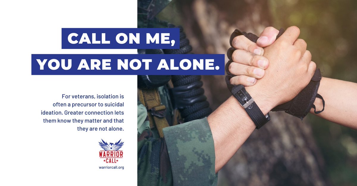 WarriorCallDay's tweet photo. Its #WarriorCall Wednesday
Your fellow service members and #Veterans need to know you care. Need to know you are there, on the other end of the line, when they need connection.
Share this. Tag your fellow warriors. Let them know they are not alone. https://t.co/6qH7JijcJt