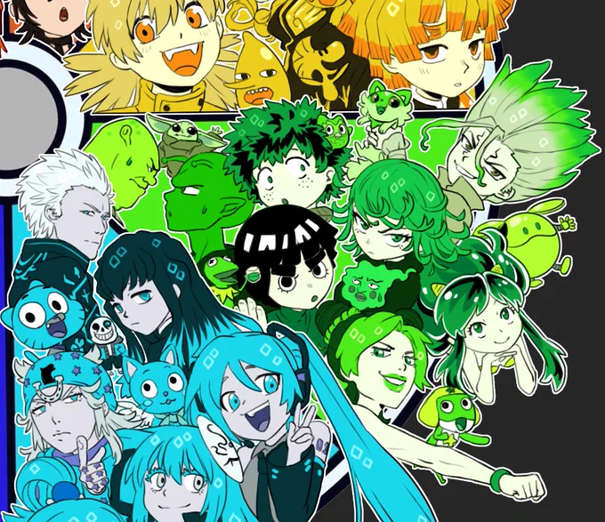 Green done! Deep blue character suggestions time  Thank you everyone for your support on this 