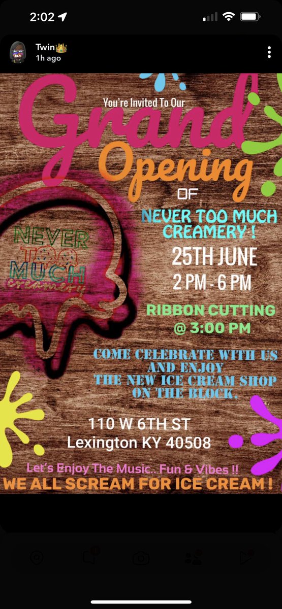 My friends are really opening an ice cream shop 🥹 I’m so proud of them. Pretty sure they’re the only black owned ice cream shop in Lexington too 🥰 Make sure y’all come out &amp; support!