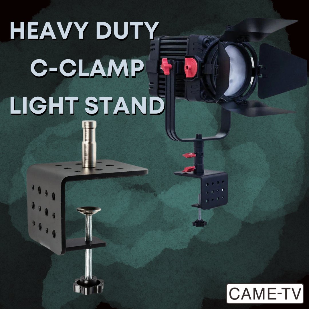 CameTV's tweet image. Our #CAMETV Adjustable C-#Clamp #LightStand has an aluminum base with a maximum thickness of 0.20" (0.5cm), making it perfect for mounting lights on tables or other surface areas! 

INFO: came-tv.com/products/came-…