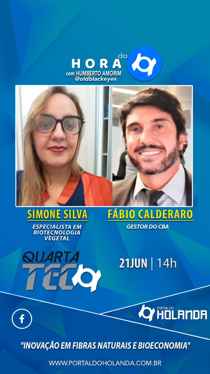 Nesta quarta (21), a partir das 14h, representantes do CBA estarão presentes na Hora do H para falar mais sobre o tema "Inovação em Fibras Naturais e Bioeconomia", que trata do potencial das fibras de plantas regionais para uso industrial. 

Acompanhe em lnkd.in/dpivuk8j