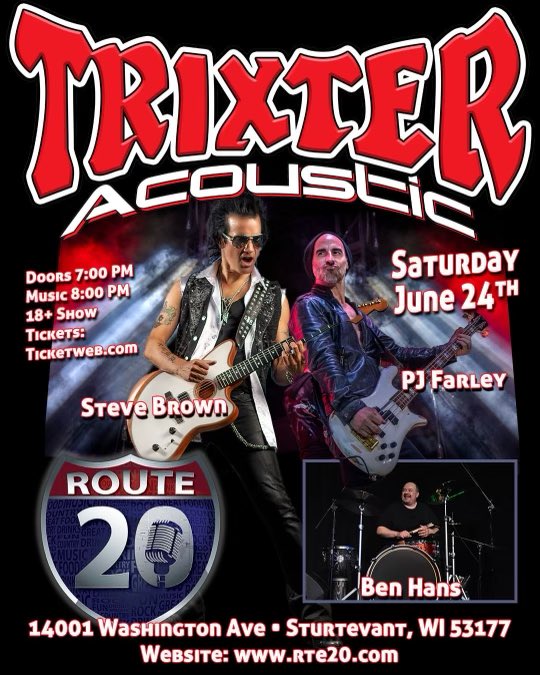 benhans's tweet photo. Wisconsin and Illinois friends!! It’s TRIXTER Acoustic week!! Let’s rock!! Who’s coming!!?? 

https://t.co/ippONZIPWj

https://t.co/ta1fWRiU3e https://t.co/Z8PxC0KMSJ
