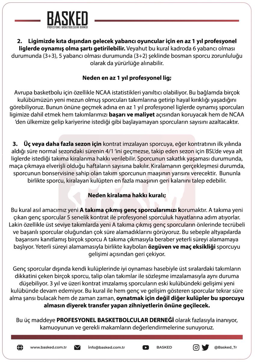 Gündeme dair talep ve önerilerimizin bulunduğu metnimizi, görsel olarak tüm kamuoyu ile paylaşıyoruz. 🇹🇷🏀