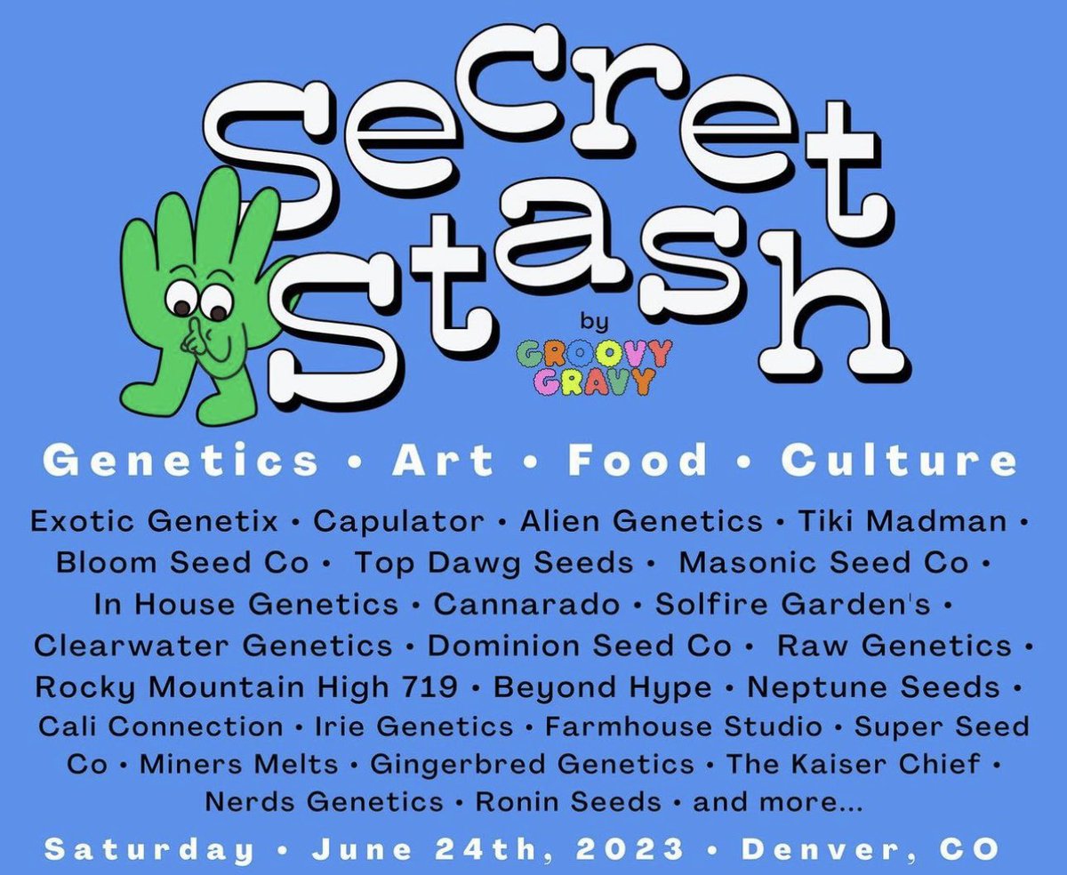 Who’s coming to Secret Stash this Saturday in Denver?¿? I will be there with the All New Gary Poppins Lineup before anyone else… even my own site lol! Slide by and check it out!!! 🤙🏼🤙🏼🤙🏼 #exoticgenetix #itsalifestyle