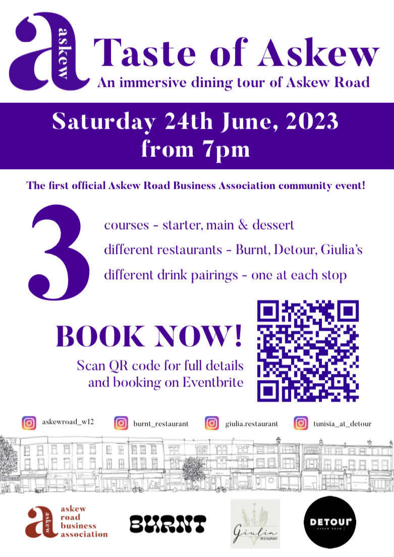 Chartered Practice (@architectsw12) on Twitter photo Still tickets free for #TasteofAskew event this weekend. See eventbrite.co.uk/e/taste-of-ask… <a href="/AskewVillage/">Askew Business Net</a> <a href="/Finlay_Brewer/">Finlay Brewer</a> <a href="/detour_cafe/">Detour Cafe</a> <a href="/NewsHF/">H&F News</a> <a href="/StarchGreen/">Starch Green</a> <a href="/CathnorW12/">Cathnor Road</a> <a href="/Oct26Bakery/">OCTOBER 26</a> <a href="/FBSales/">Finlay Brewer Sales</a> <a href="/Leithscooking/">Leiths School of Food and Wine</a> Still tickets free for #TasteofAskew event this weekend. See eventbrite.co.uk/e/taste-of-ask… <a href="/AskewVillage/">Askew Business Net</a> <a href="/Finlay_Brewer/">Finlay Brewer</a> <a href="/detour_cafe/">Detour Cafe</a> <a href="/NewsHF/">H&F News</a> <a href="/StarchGreen/">Starch Green</a> <a href="/CathnorW12/">Cathnor Road</a> <a href="/Oct26Bakery/">OCTOBER 26</a> <a href="/FBSales/">Finlay Brewer Sales</a> <a href="/Leithscooking/">Leiths School of Food and Wine</a>