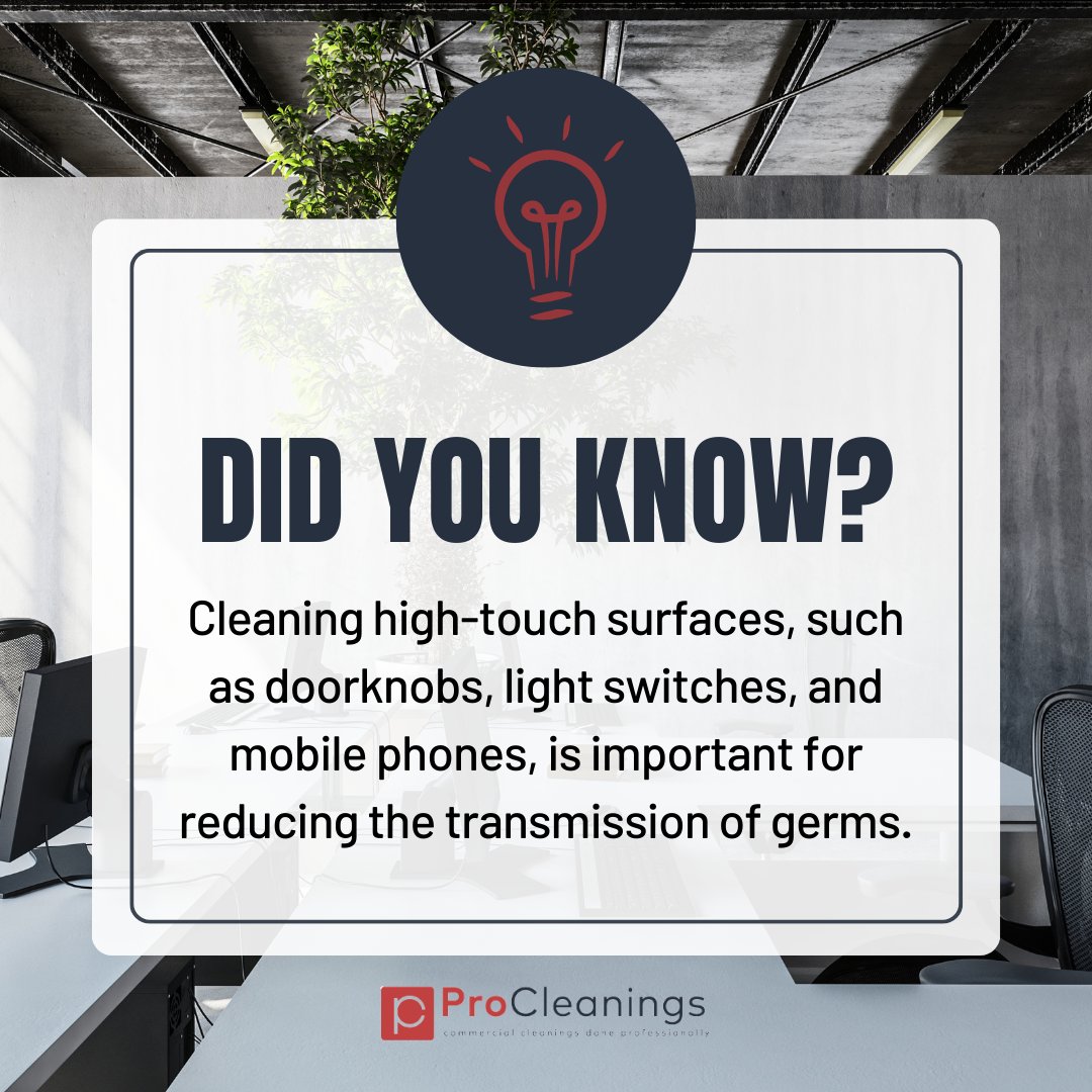 By cleaning high-touch surfaces, you break the chain of germ transmission. Cleaning these surfaces with appropriate disinfectants helps kill or inactivate the germs present, making the surface safer for subsequent users.