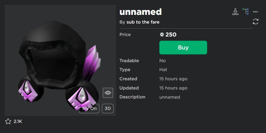 New Fake Dominus for 250 Robux 