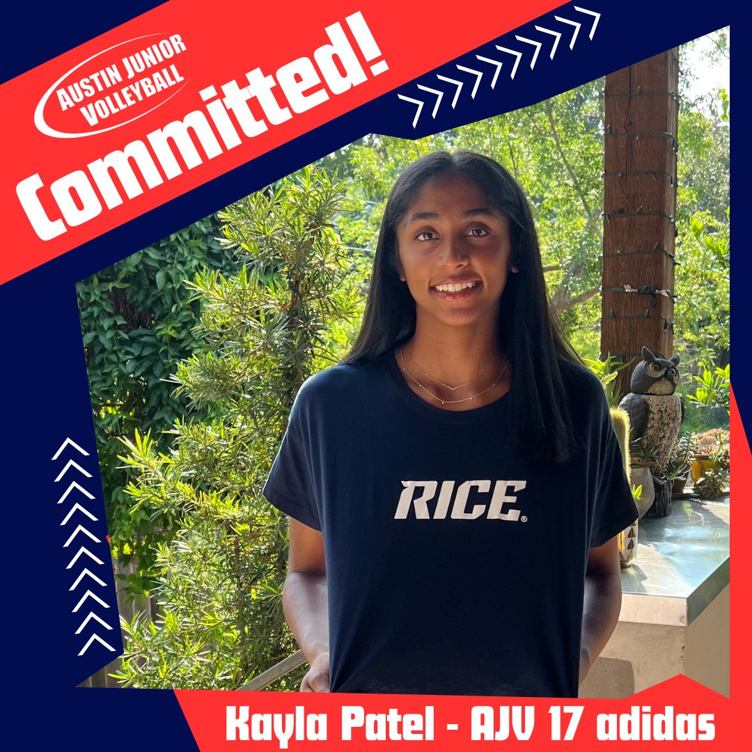 🚨𝗖𝗢𝗠𝗠𝗜𝗧𝗧𝗘𝗗🚨

Congratulations to Kayla Patel (AJV 17 adidas) on her commitment to Rice University! We are so proud of you and can’t wait to see the next chapter of your career🤩

#settingahigherstandard x #GoOwls👐