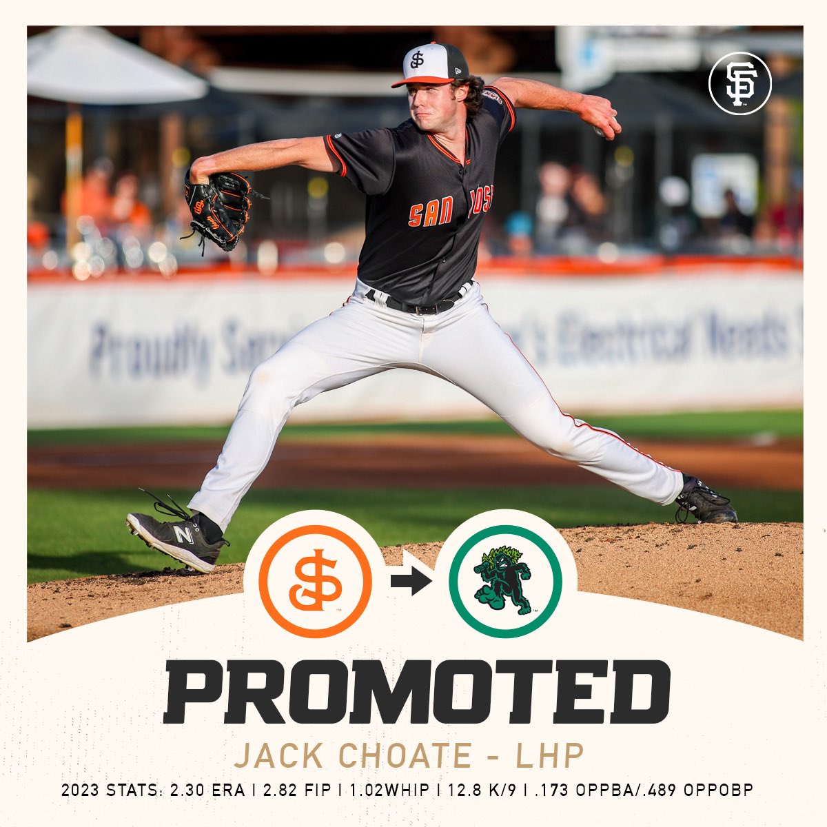 Jack Choate has been promoted to the <a href="/EugeneEmeralds/">Eugene Emeralds</a>