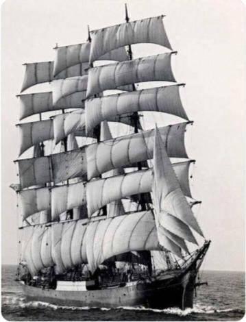 The Pamir, last commercial sailing ship, 1949.