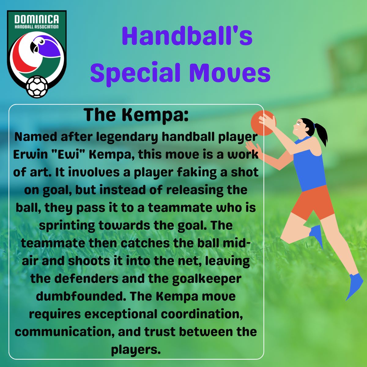 DcaHandball's tweet image. 🤾🏻‍♂️🔥 Unleashing the Power: Exploring Special Moves in Handball! 🔥🤾🏻‍♀️#HandballSpecialMoves #UnleashingPower  #KempaMove #360Spin #HandballMagic #TeamworkInHandball #FastestGameOnTwoFeet #HandballSkills #Athleticism  #SportsMagic #HandballExcitement #DazzlingMoves #Sportsmanship
