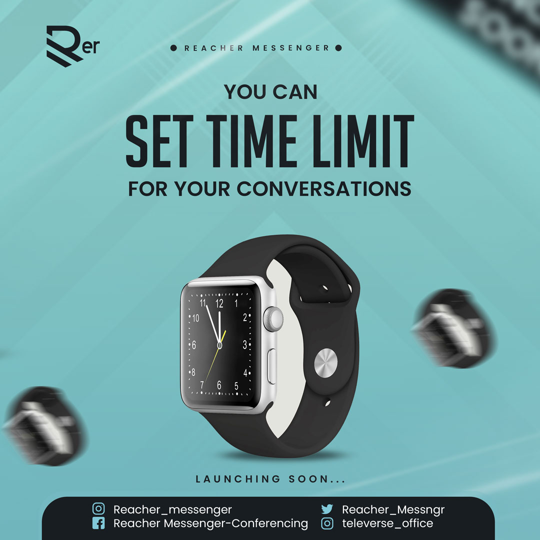 Reacher_Messngr's tweet image. 🌟 Personalized Time Management: Customize Time Limits based on your preferences and availability. Whether it's quick catch-ups, work-related discussions, or deep conversations. 📆🎯
#ReacherMessenger #TimeLimit #DigitalWellBeing #Televerse #ProductiveConnections