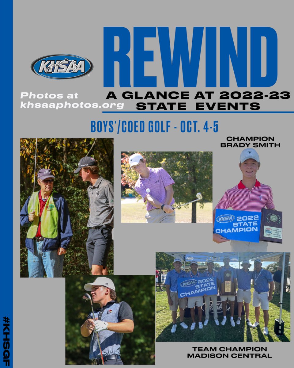 🚨👀⛳️🏌️‍♂️Boys'/coed golf got the year started in Bowling Green with an exciting two-day tournament. Take a look at some of the action captured by 📸 @dmg11854. Photos available at khsaaphotos.org #khs2223rewind #khsgf