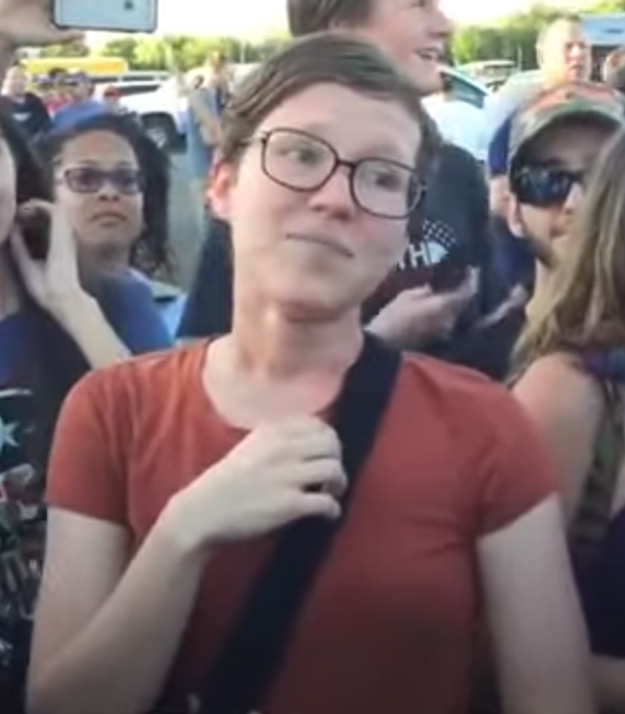 That this lady was 'triggered' when in reality it's one frame out of a video completely taken out of context. She was actually really chill. The Trump supporters were the excited ones.