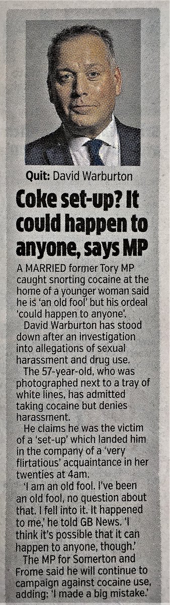 Ex-MP David Warburton, who says he was the victim of a set-up which landed him in the company of a 'very flirtatious' female at 4am. Plus cocaine

@MetroUK @EmpowerInnocent 

medium.com/some-brave-apo…