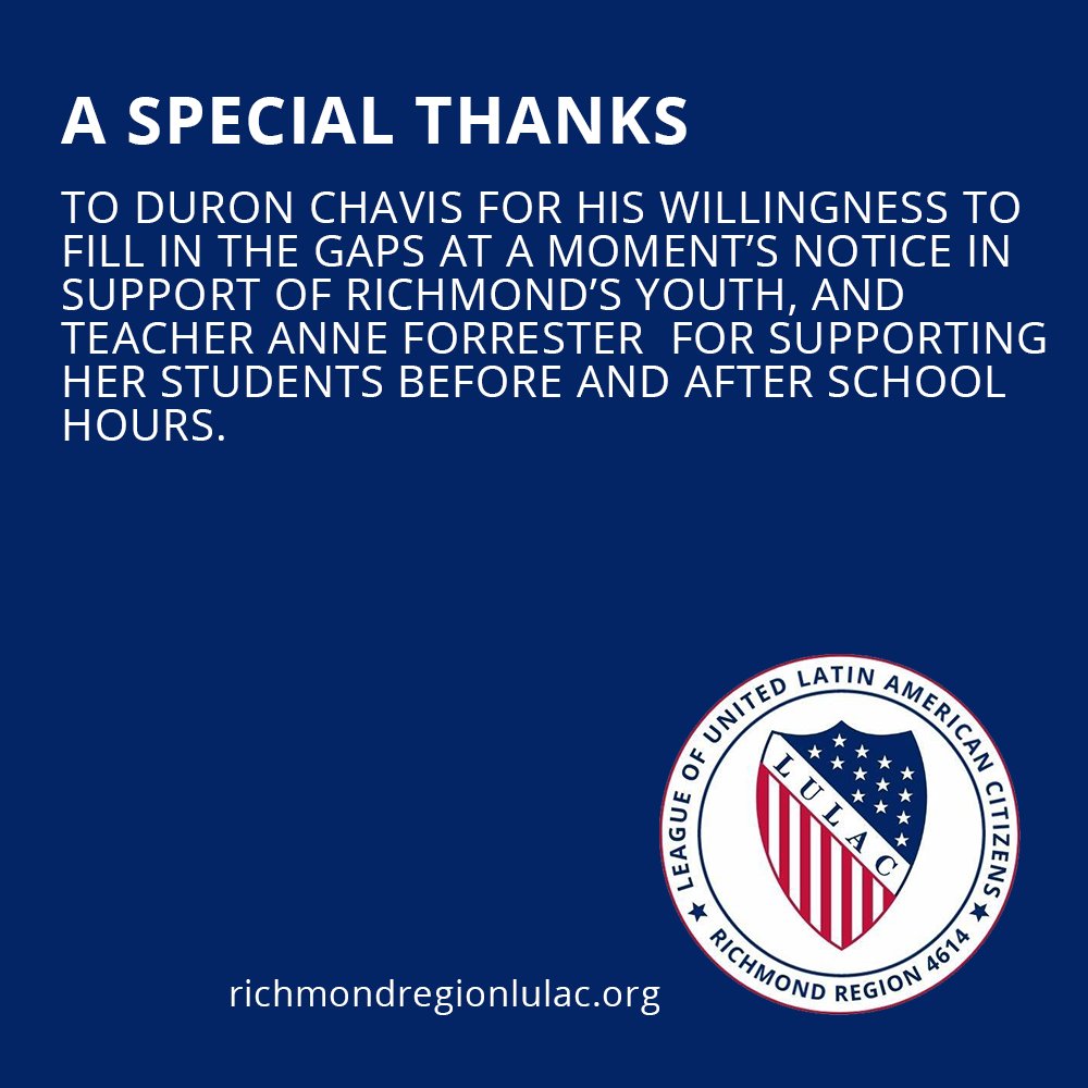 Richmond Region LULAC (RRL) referred the middle school student who was expelled from school, to Sankofa Farms operated by Duron Chavis. The student informed his teacher, Anne Forrester, that he would like to volunteer on a farm; and RRL made it happen.