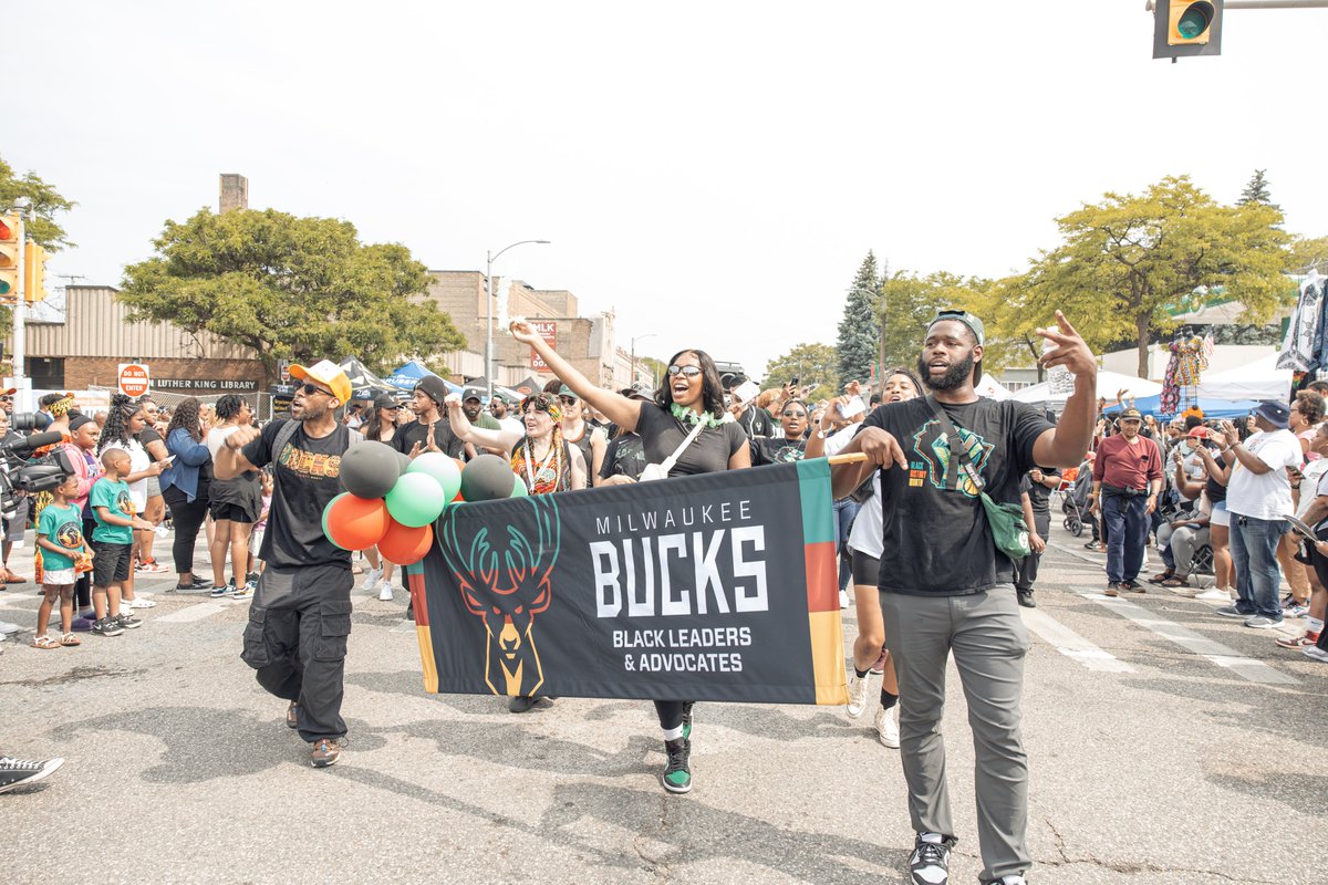 BucksCommunity's tweet photo. Yesterday @Bucks employees joined in on the celebrations at Milwaukee's 52nd Annual Juneteenth Parade!

Check out more photos here: https://t.co/WLEc8ECepL https://t.co/AFGodFKSmU