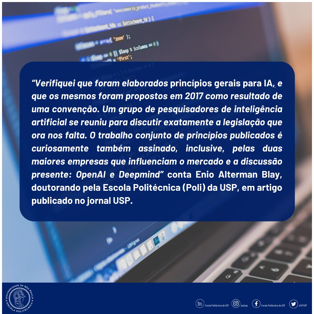 Escola Politécnica (@epusp) on Twitter photo INTELIGÊNCIA ARTIFICIAL | Doutorando pela Escola Politécnica (Poli) da USP, publicou um artigo no Jornal da USP, ‘’A caixa de Pandora da Inteligência Artificial’’, em que reflete  sobre as discussões inteligência artificial  
Confira: mla.bs/8f808c34 INTELIGÊNCIA ARTIFICIAL | Doutorando pela Escola Politécnica (Poli) da USP, publicou um artigo no Jornal da USP, ‘’A caixa de Pandora da Inteligência Artificial’’, em que reflete  sobre as discussões inteligência artificial  
Confira: mla.bs/8f808c34