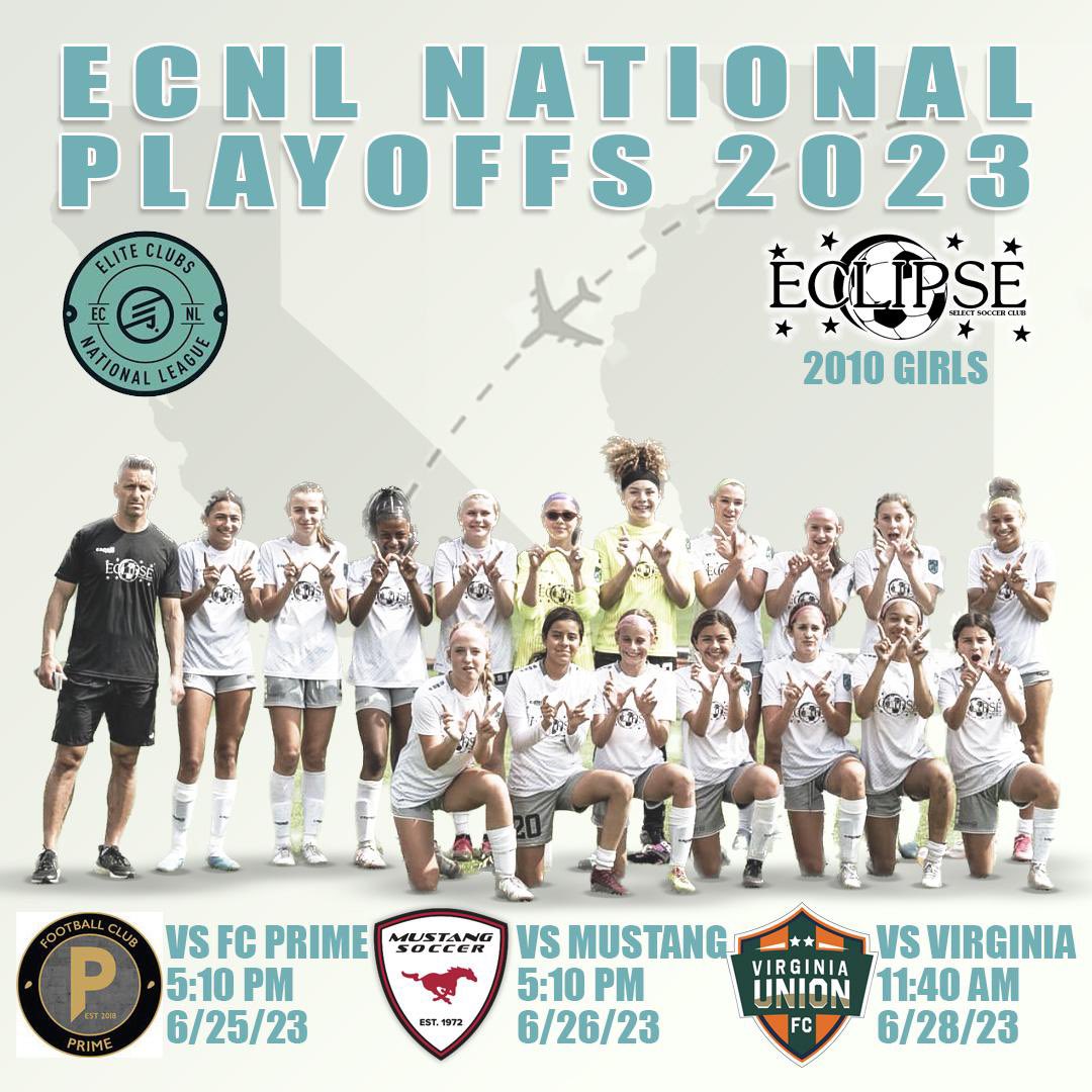 ECNL Playoff Schedule in San Diego, CA
<a href="/EclipseSelectSC/">Eclipse Select SC</a> 2010G ECNL ⚽️