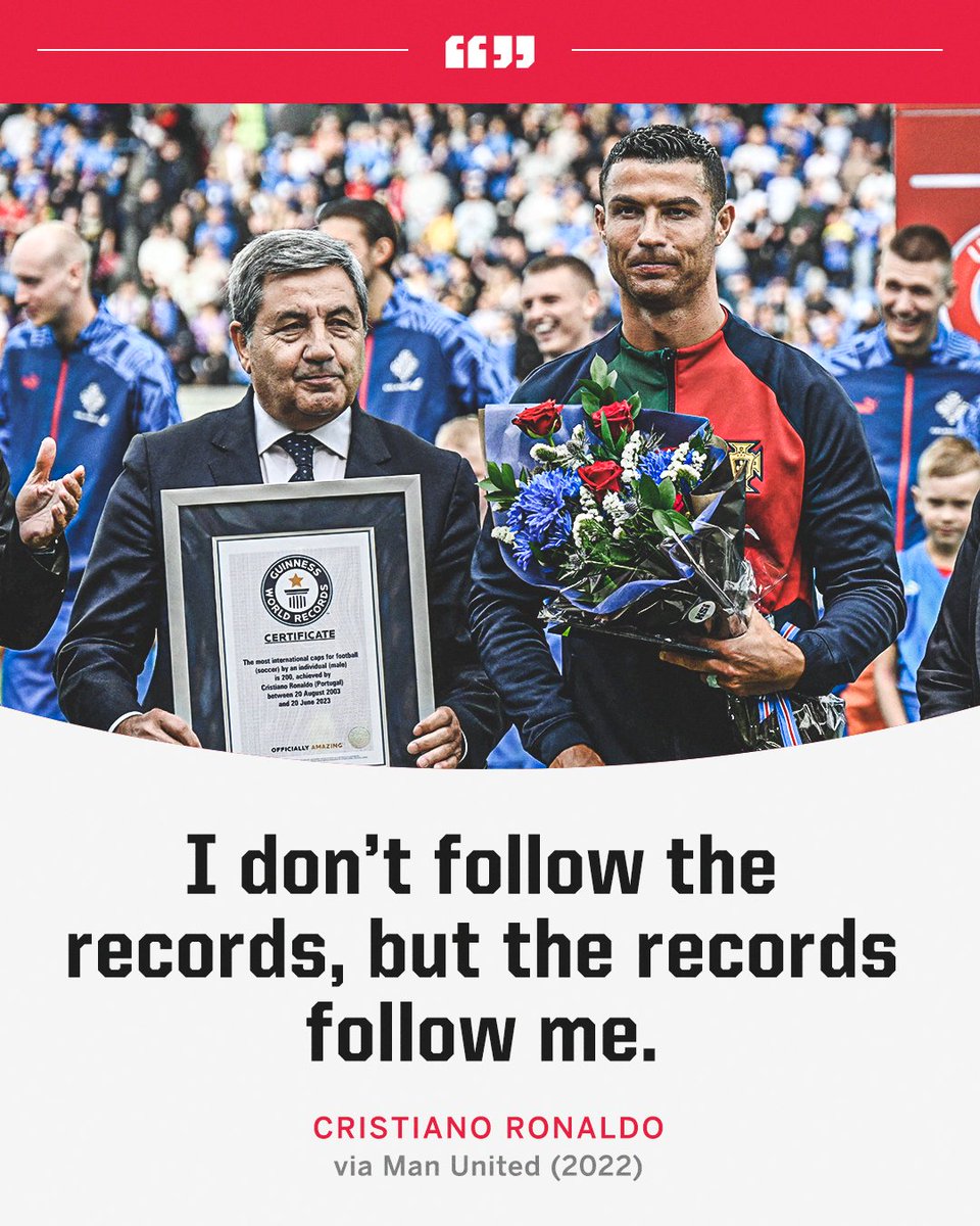 ESPNFC's tweet photo. 200 international caps and counting for Cristiano Ronaldo 📈

What's next? 🐐 https://t.co/fyzvHXdC59