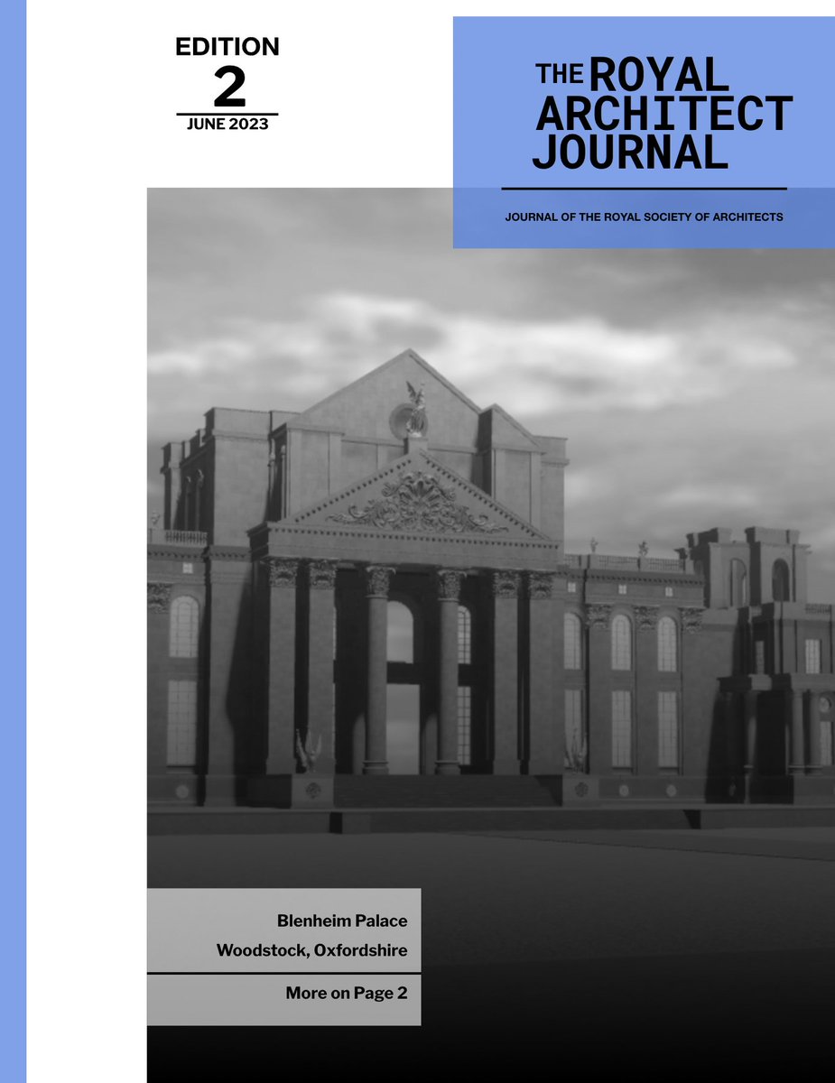 RoyalSocArch's tweet photo. The Royal Architect Journal's edition for the month of June.  

Features–  
Blenheim Palace 
The National Portrait Gallery 
Highgrove House 
Discord Server Launch

https://t.co/AIg1VIi8nV https://t.co/TEw9lZ3cCO