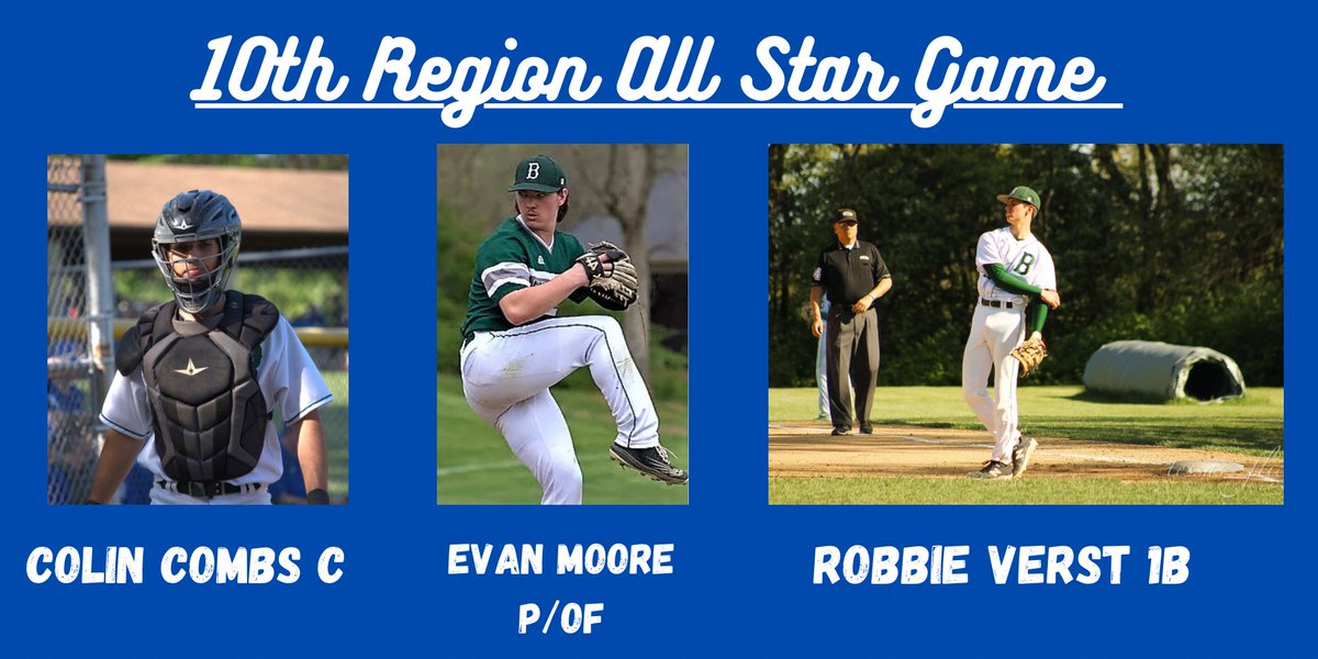 Bishop Brossart Baseball (@brossartbb) on Twitter photo Good luck to a few of our boys playing in the 10th region all star game tomorrow!
📍GRC
⏰ 6:30
<a href="/colincombss/">Colin Combs</a>
<a href="/EvanMoore2023/">Evan Moore</a>
@RobbieVerst12 Good luck to a few of our boys playing in the 10th region all star game tomorrow!
📍GRC
⏰ 6:30
<a href="/colincombss/">Colin Combs</a>
<a href="/EvanMoore2023/">Evan Moore</a>
@RobbieVerst12