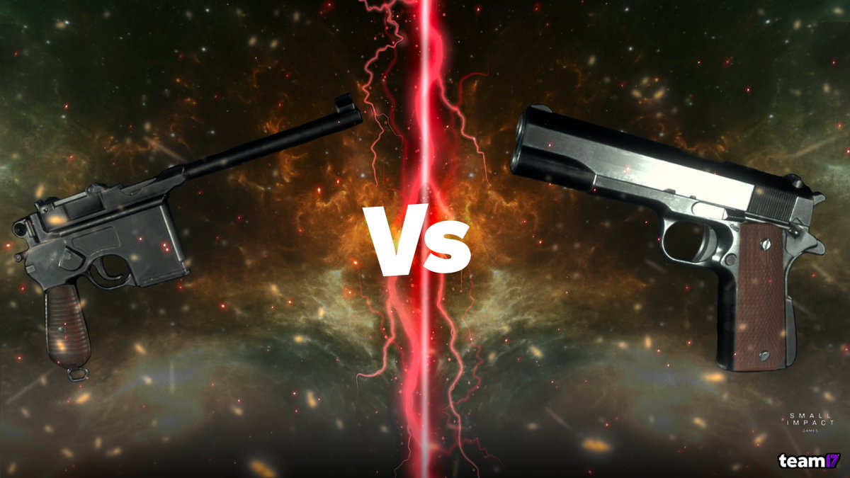 PlayMarauders's tweet photo. The Mosin Obrez stands victorious over the Welrod as the favourite gun between those two.

For the final match up of this #MaraudersGame #GunFight round, we have the 1911 Government, and the Mauser M712! Vote below for your personal favourite. https://t.co/sRGcl3HSf5