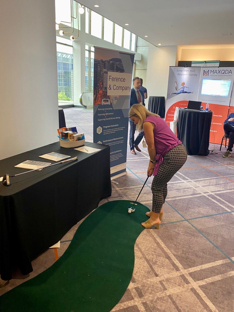 We have enjoyed connecting with attendees at our booth at the #EvalC2023 conference! Come by to chat with us!