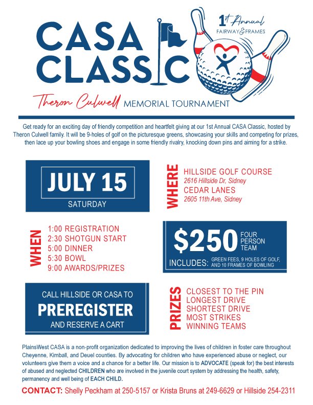Sign up for a great cause and for a great man.... my dad! If you would like to sponsor a hole or help with flag prizes please reach out to me. #CASA